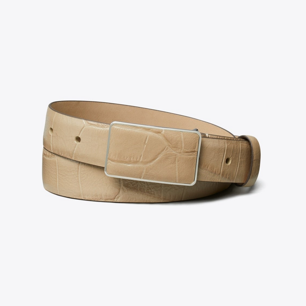 Plate Croc-Embossed Belt
