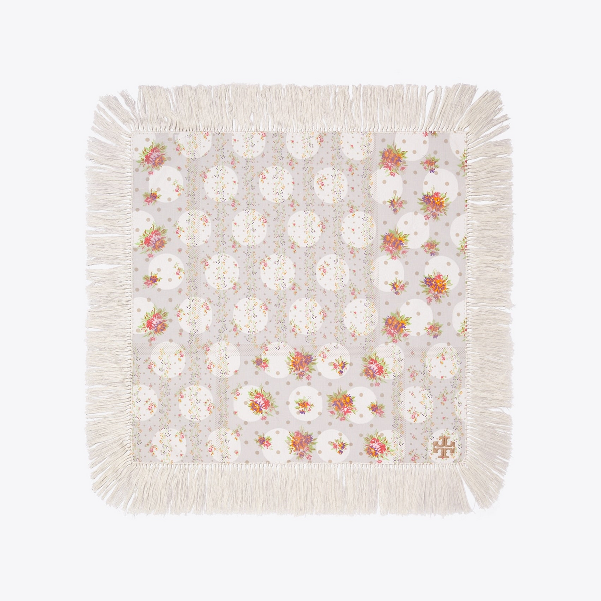 Polka Dot Floral Patchwork Fringe Neckerchief