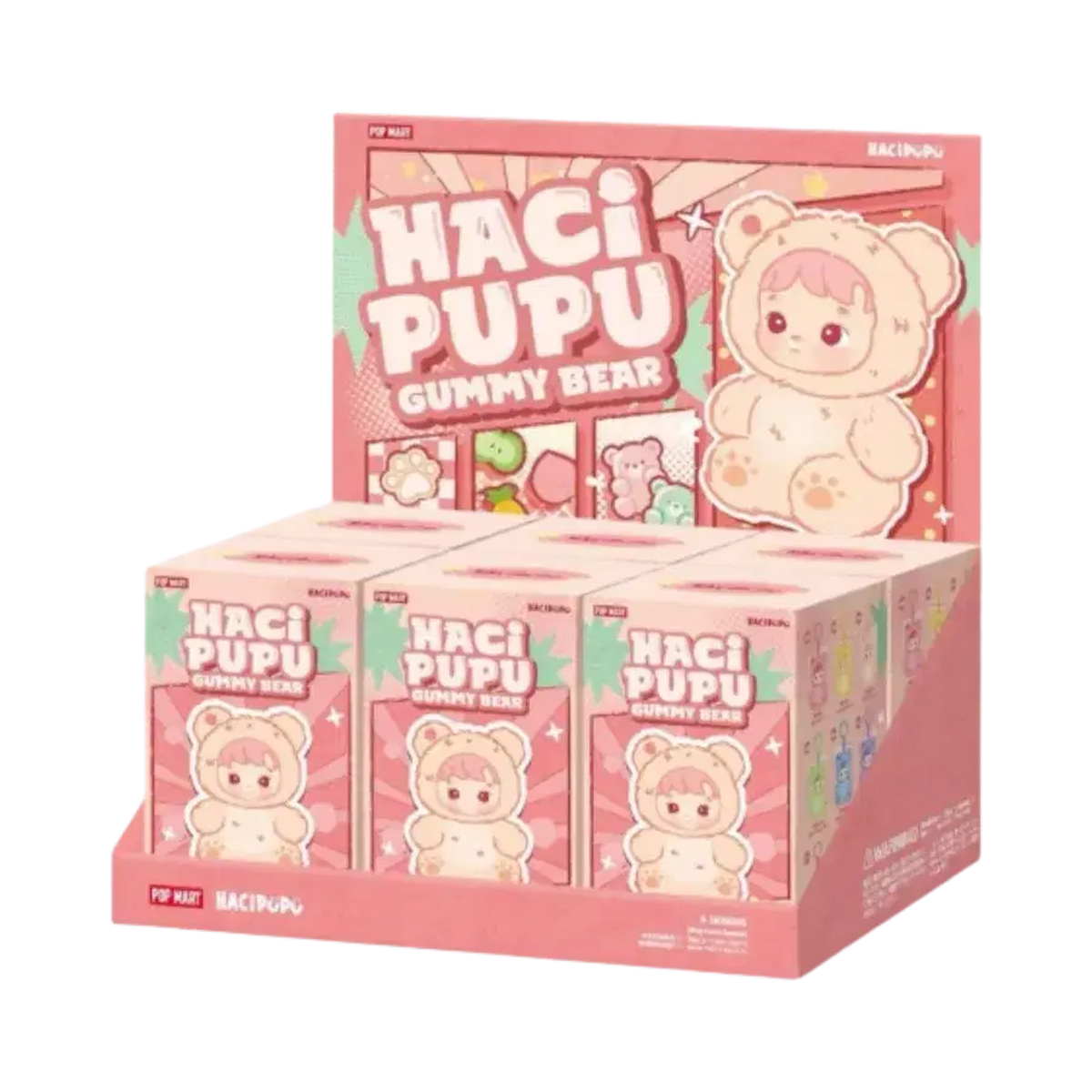 Pop Mart HACIPUPU Gummy Bear Series Vinyl Plush Pendant Sealed Case (6 Blind Box)