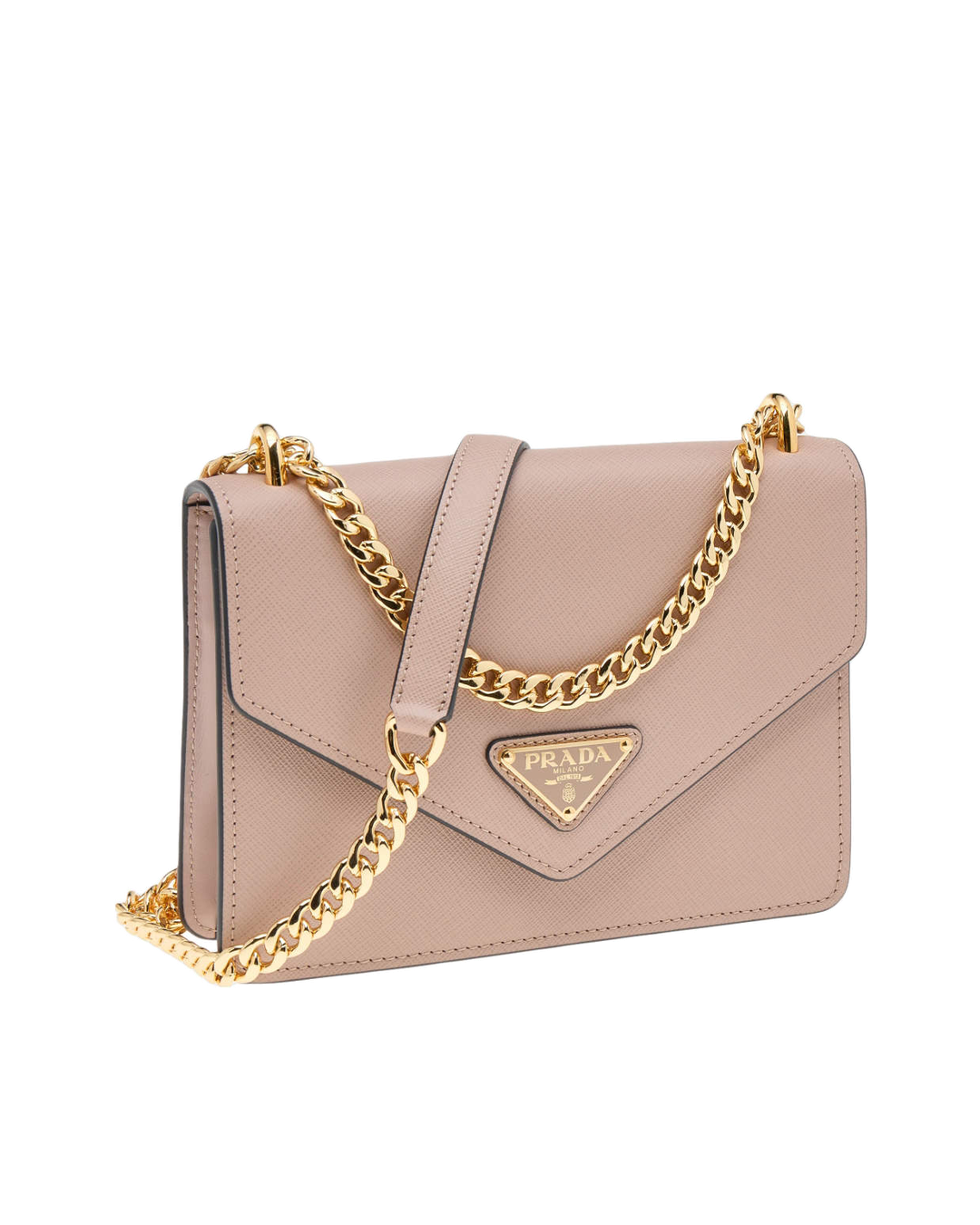 Prada Beige Saffiano Leather Flap Shoulder Bag