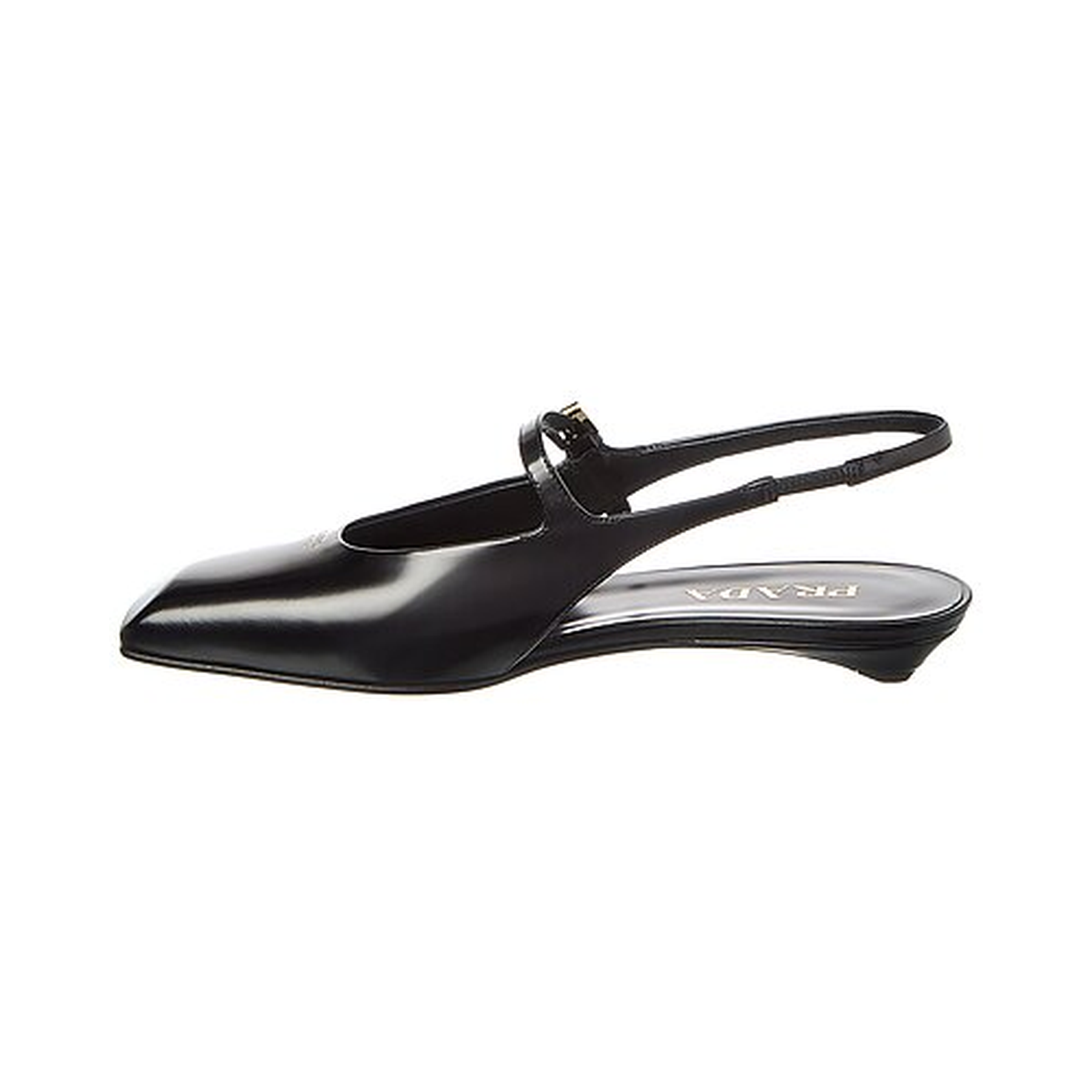 Prada Black Leather Slingback Mary Jane Flats