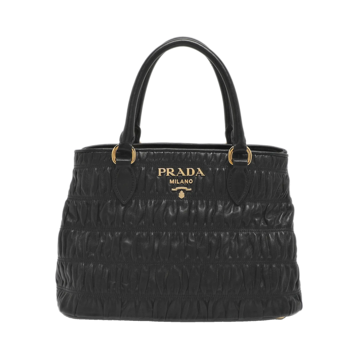 Prada Black Nappa Gaufre Leather Tote