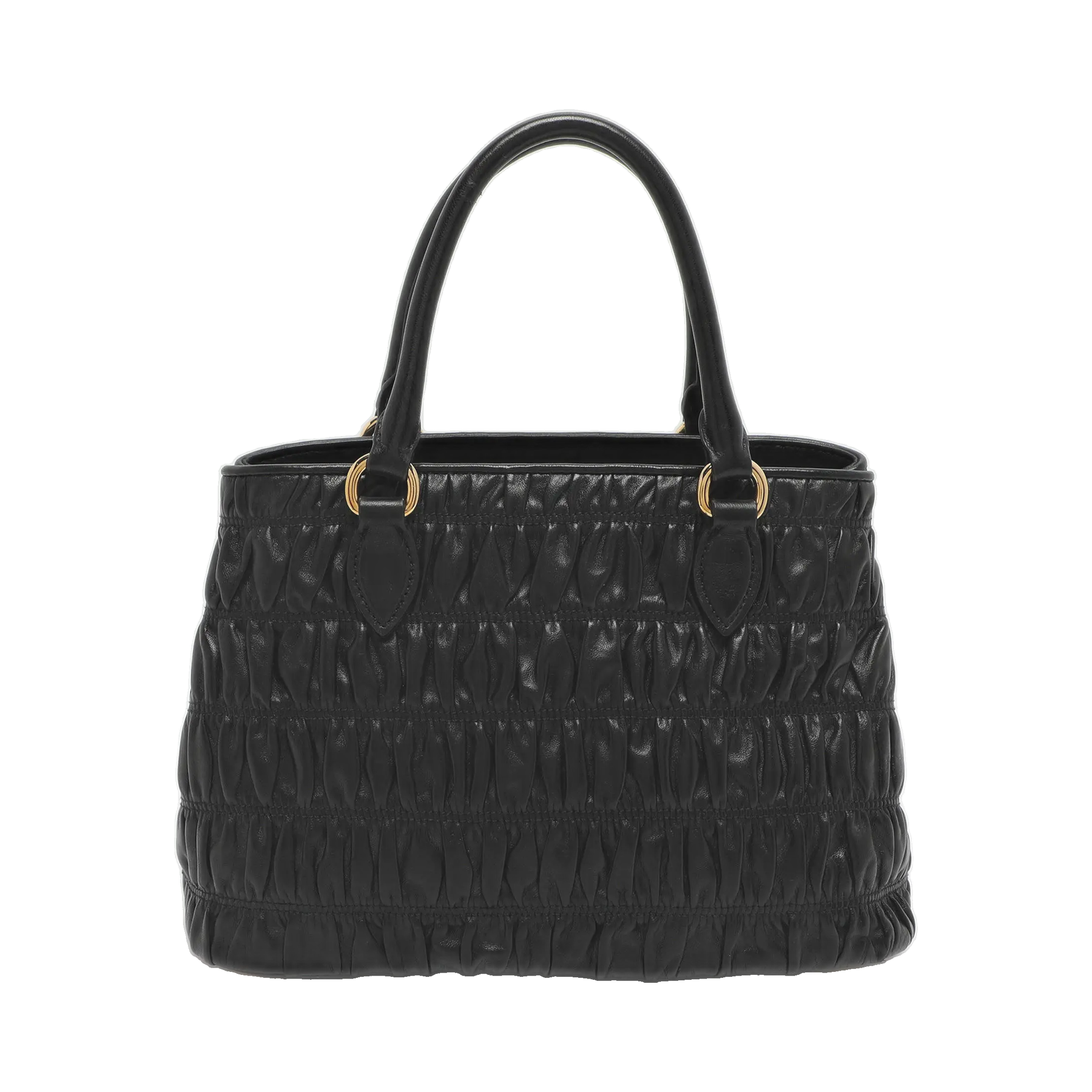 Prada Black Nappa Gaufre Leather Tote