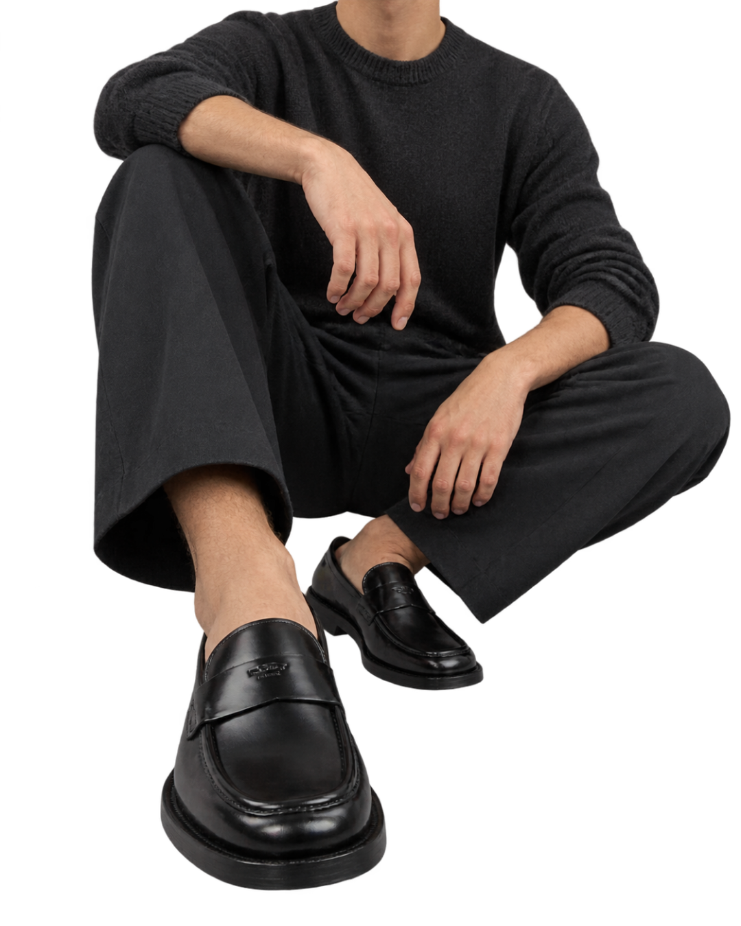 Prada Brushed leather loafers