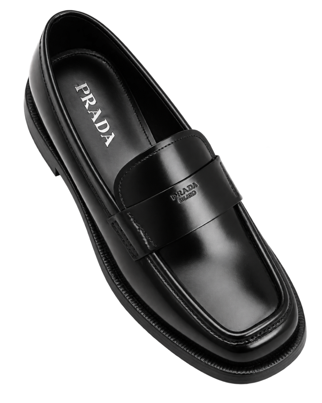 Prada Brushed leather loafers