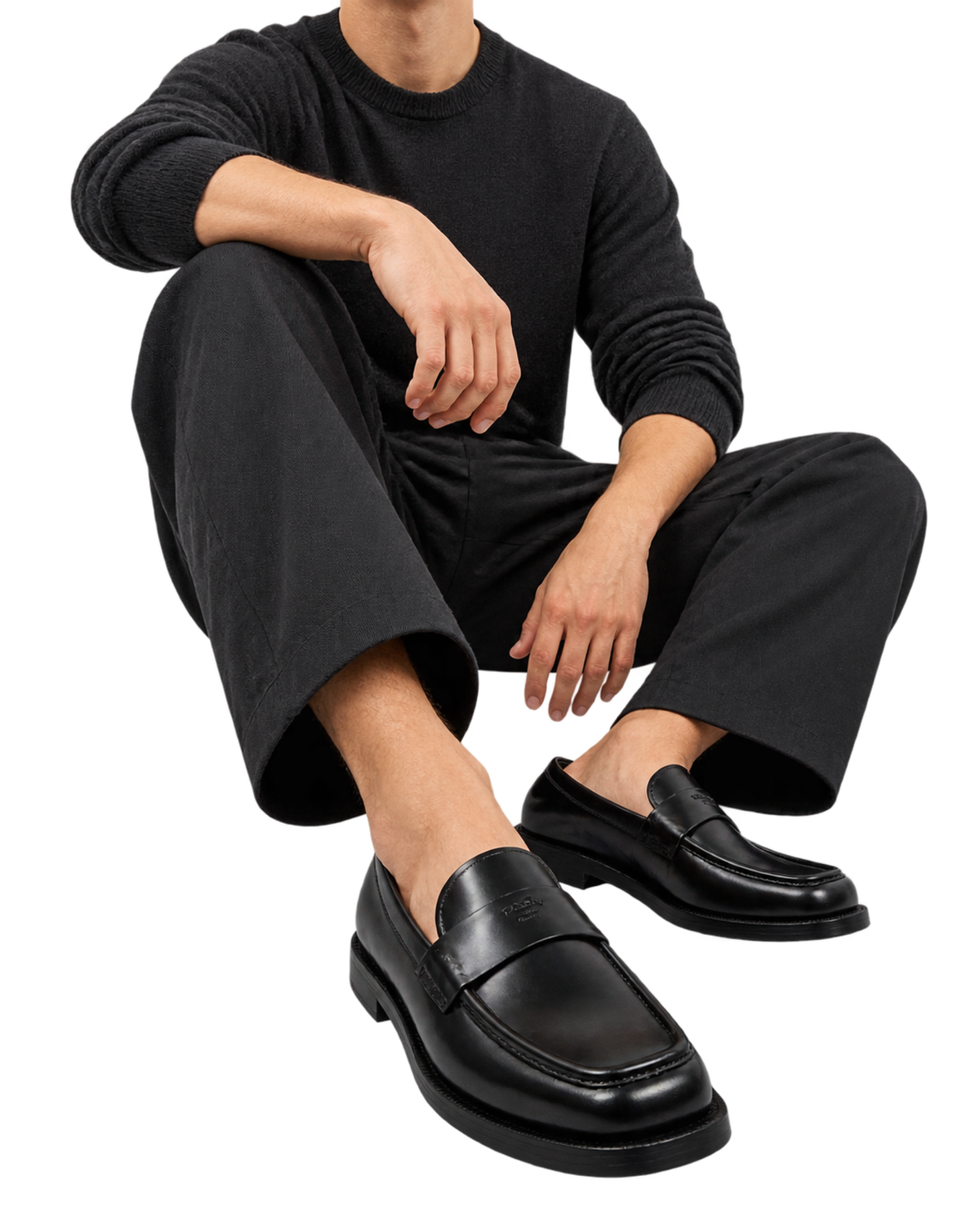 Prada Brushed leather loafers