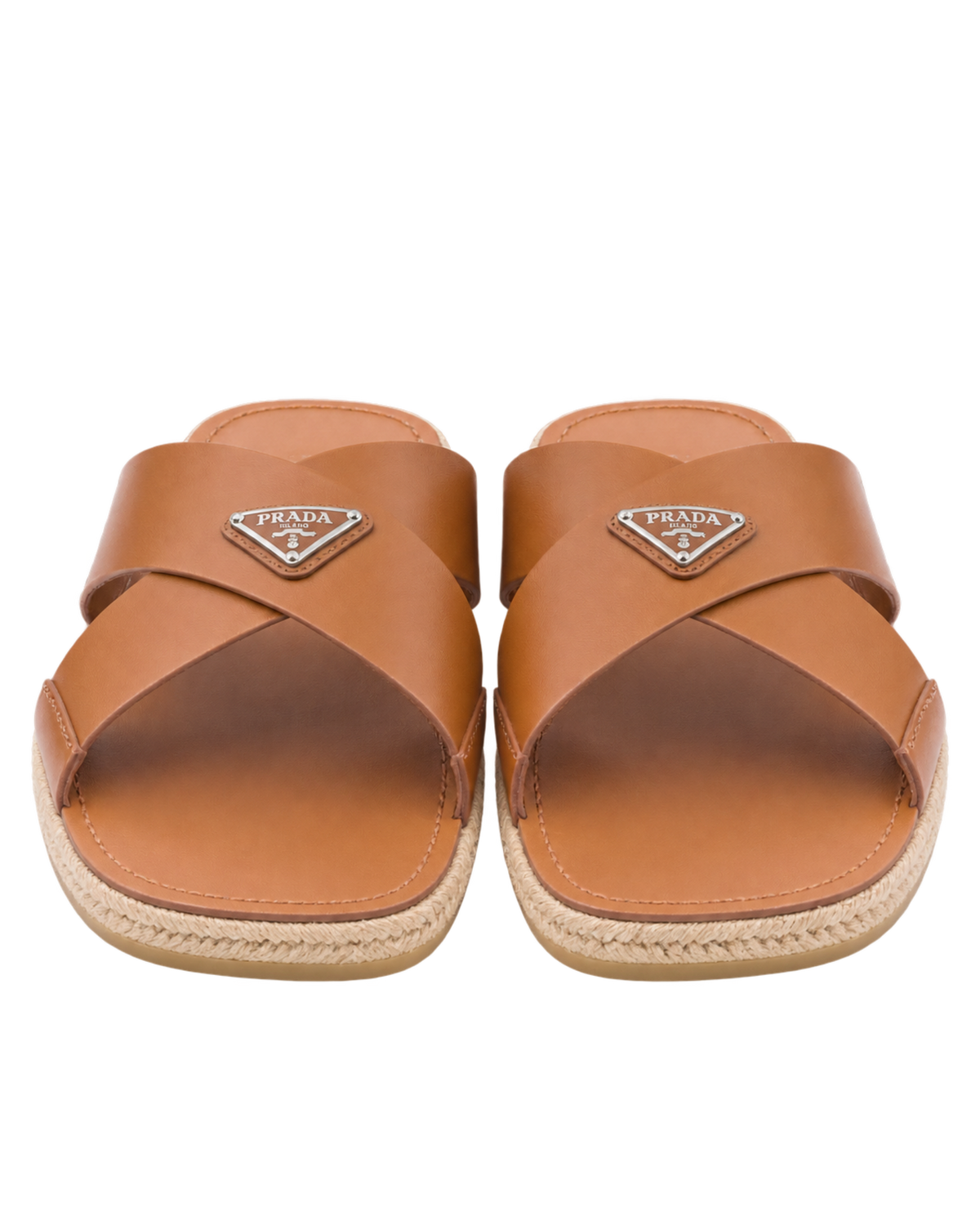 Prada Crisscross triangle-logo sandals
