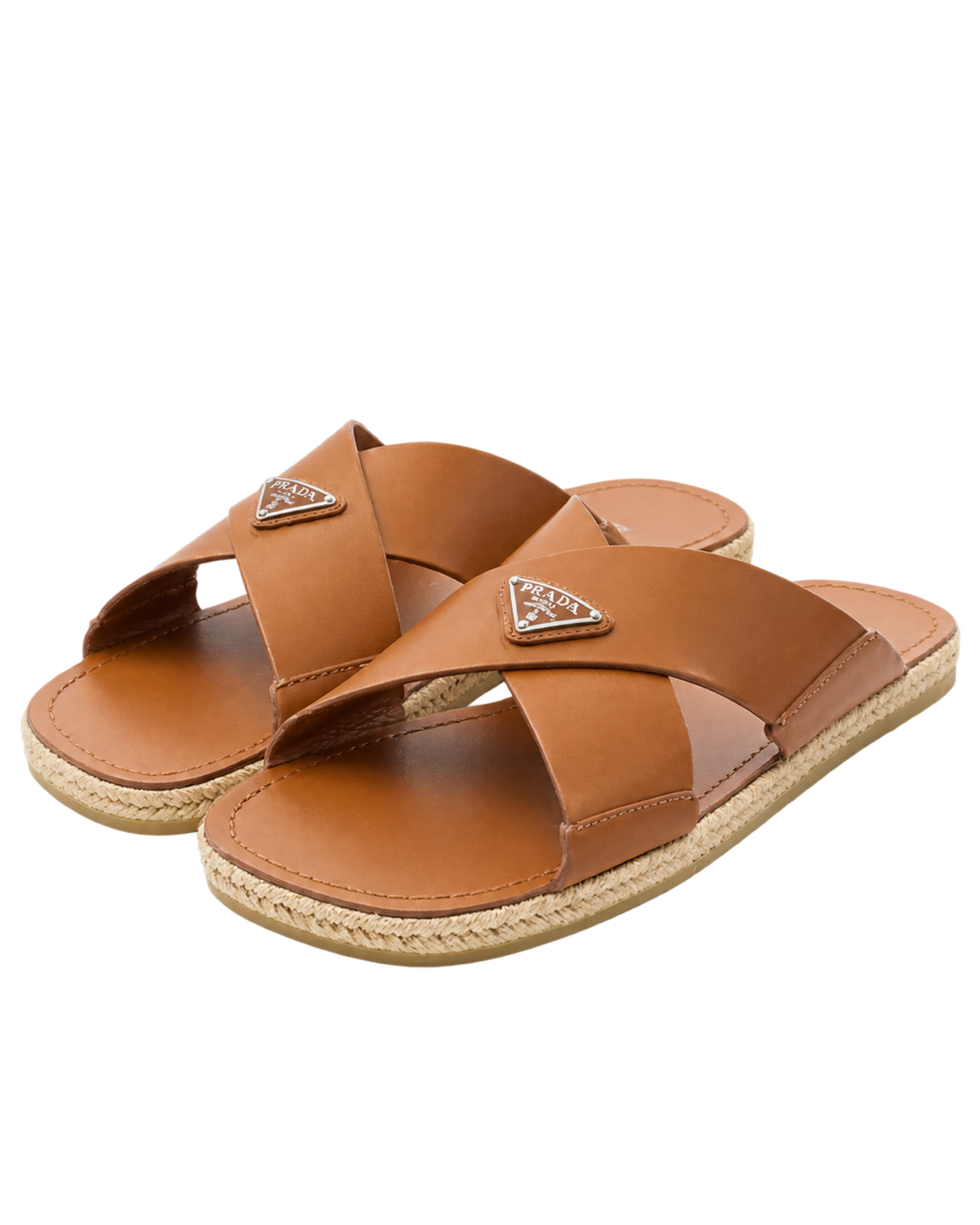 Prada Crisscross triangle-logo sandals