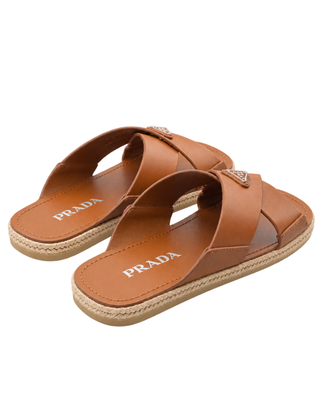 Prada Crisscross triangle-logo sandals