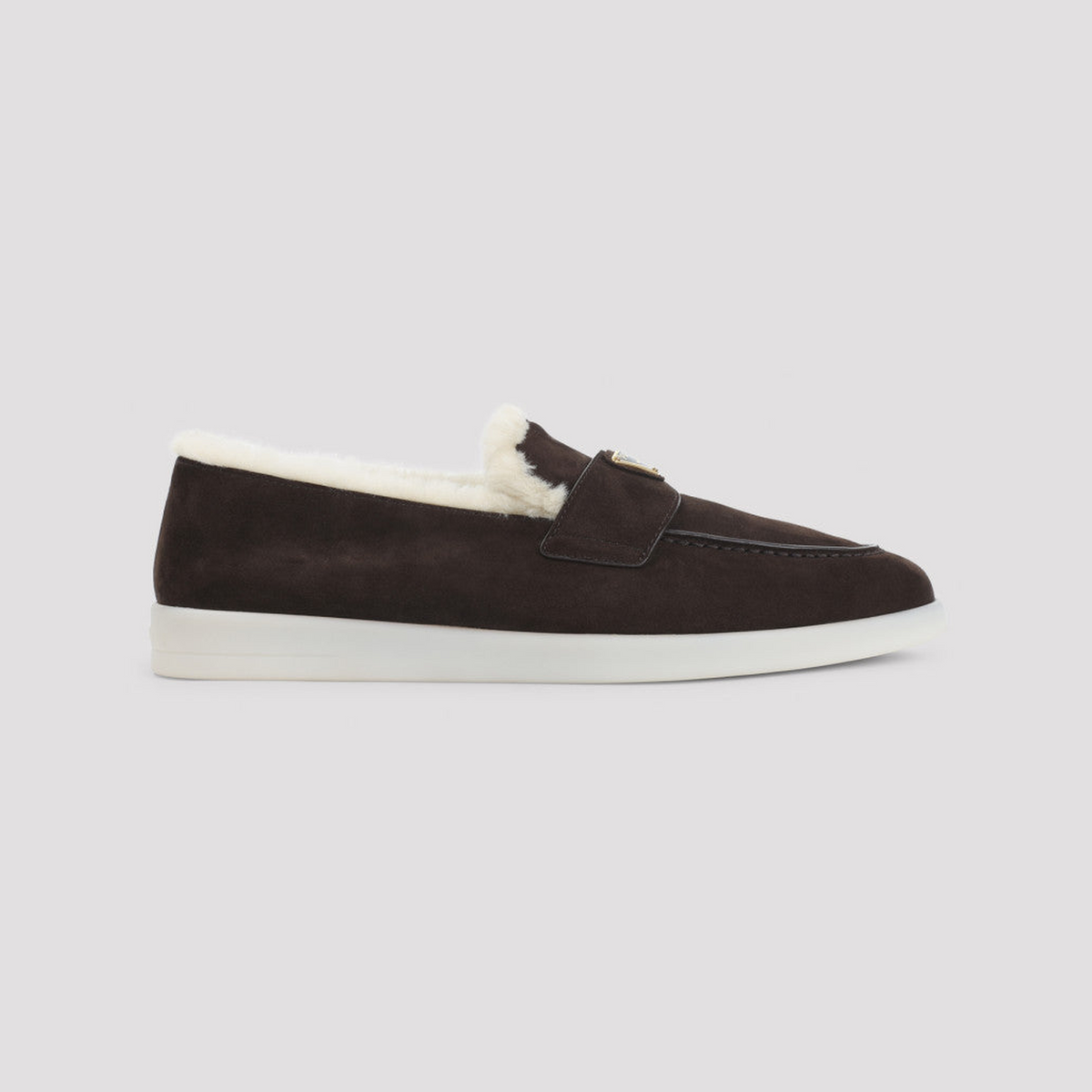 Prada Dark Brown Logo Loafers
