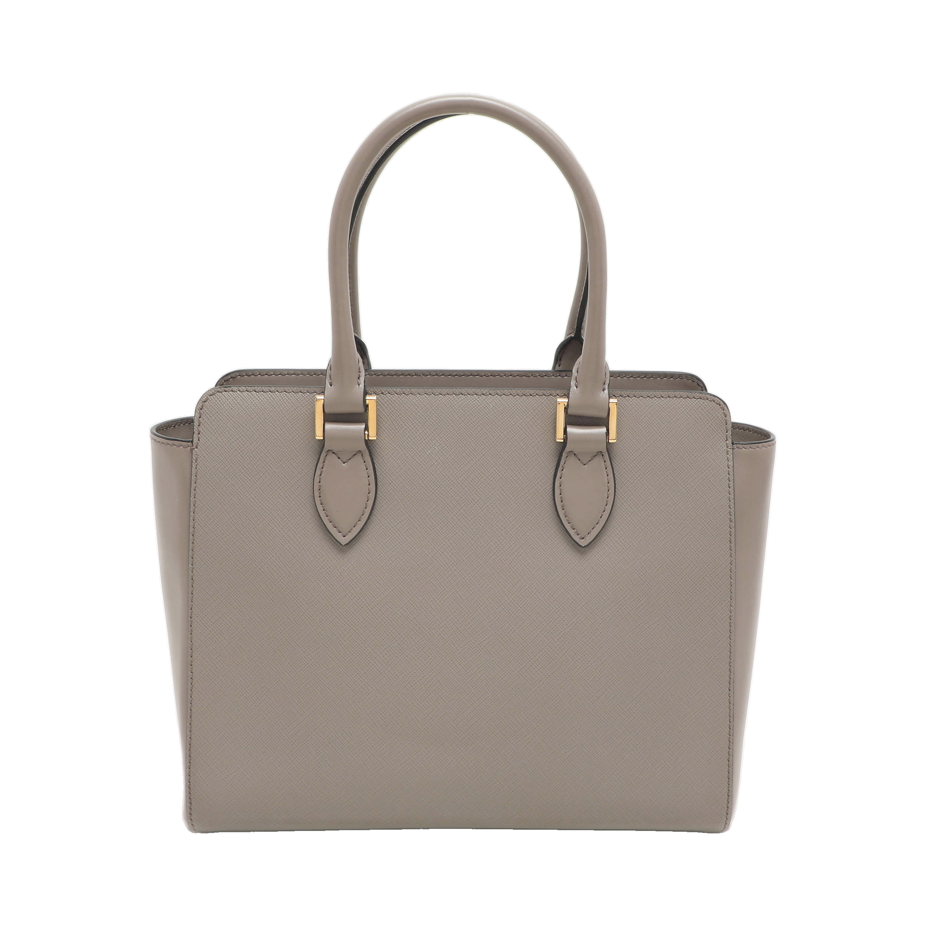 Prada Grey Saffiano Leather Top Zip Satchel