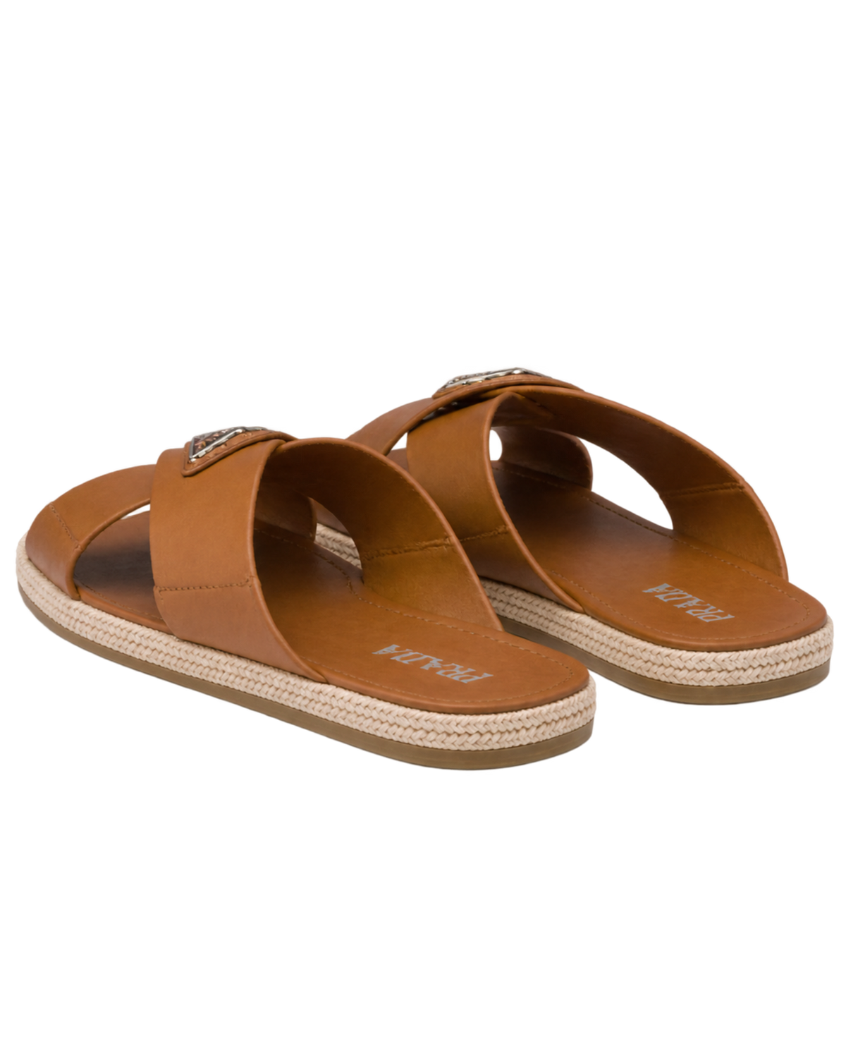 Prada Leather Crisscross Sandals