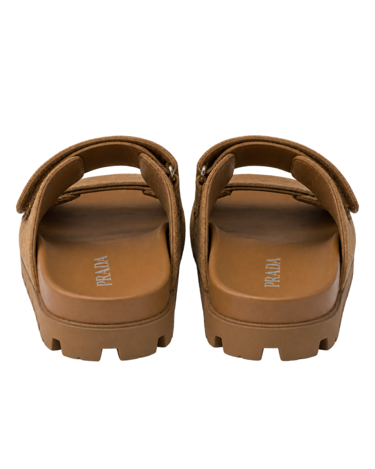 Prada Men's Brown Suede Band Sandals