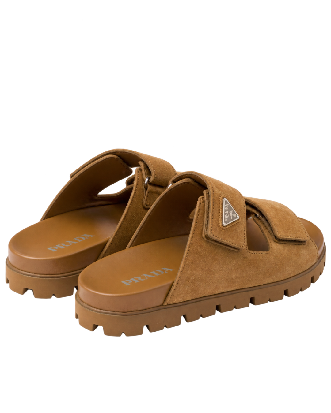 Prada Men's Brown Suede Band Sandals