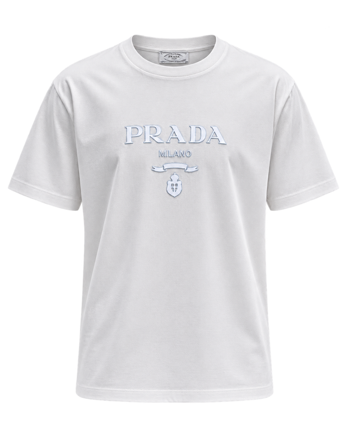 Prada Raised Logo Round Neck T-shirt