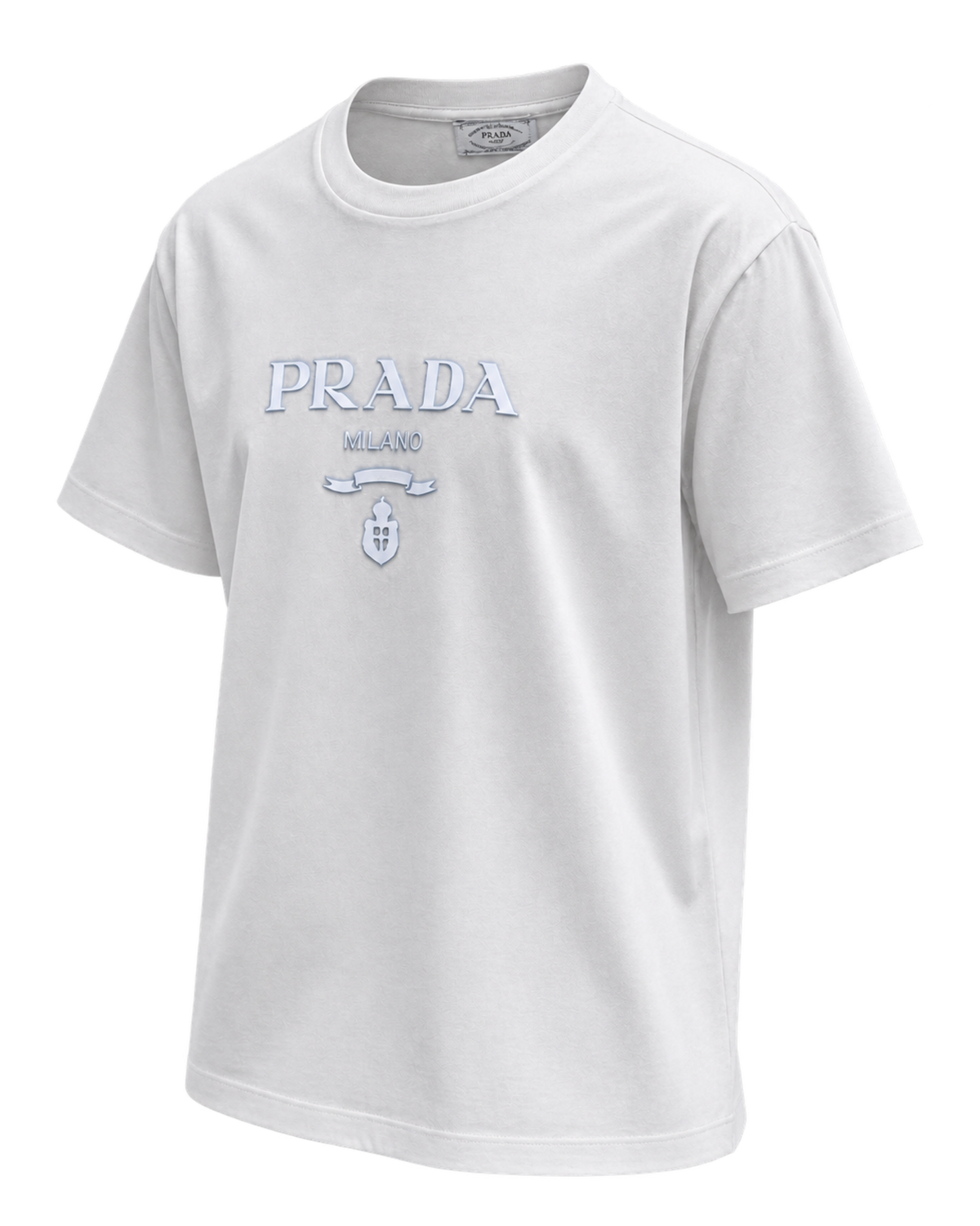 Prada Raised Logo Round Neck T-shirt