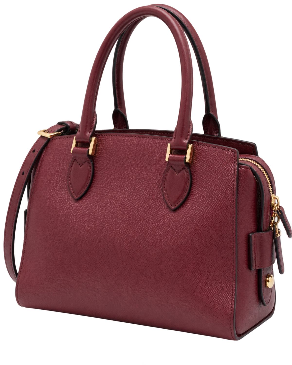 Prada Red Saffiano Lux/Soft Leather Top Zip Tote