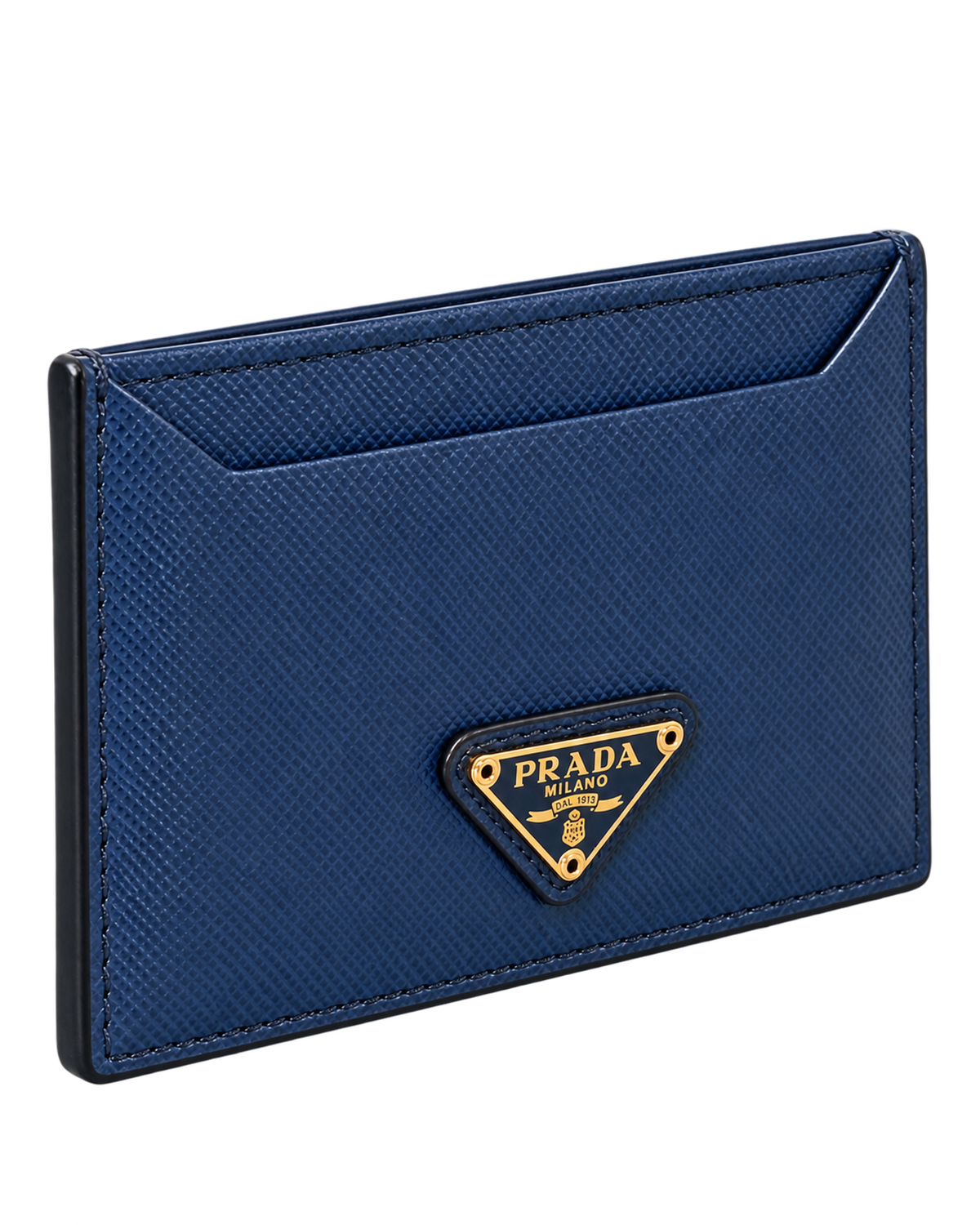 Prada Saffiano Card Case Bleuette