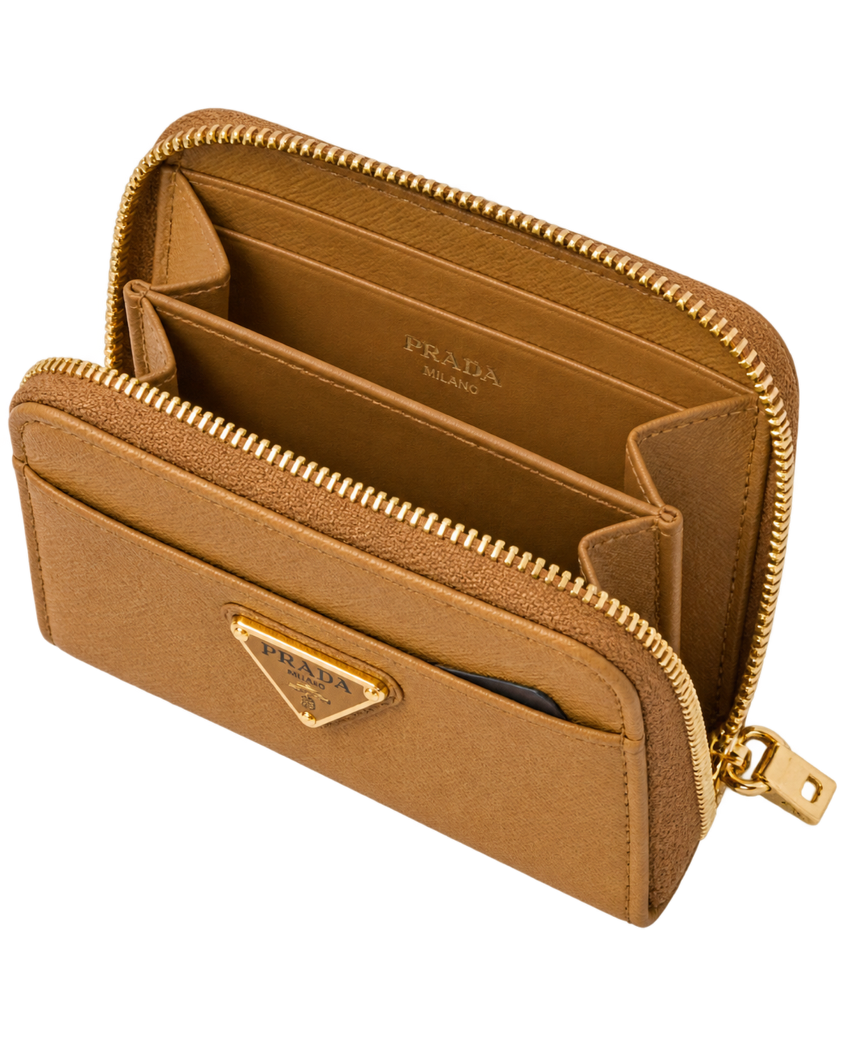 Prada Small Saffiano leather zipper wallet