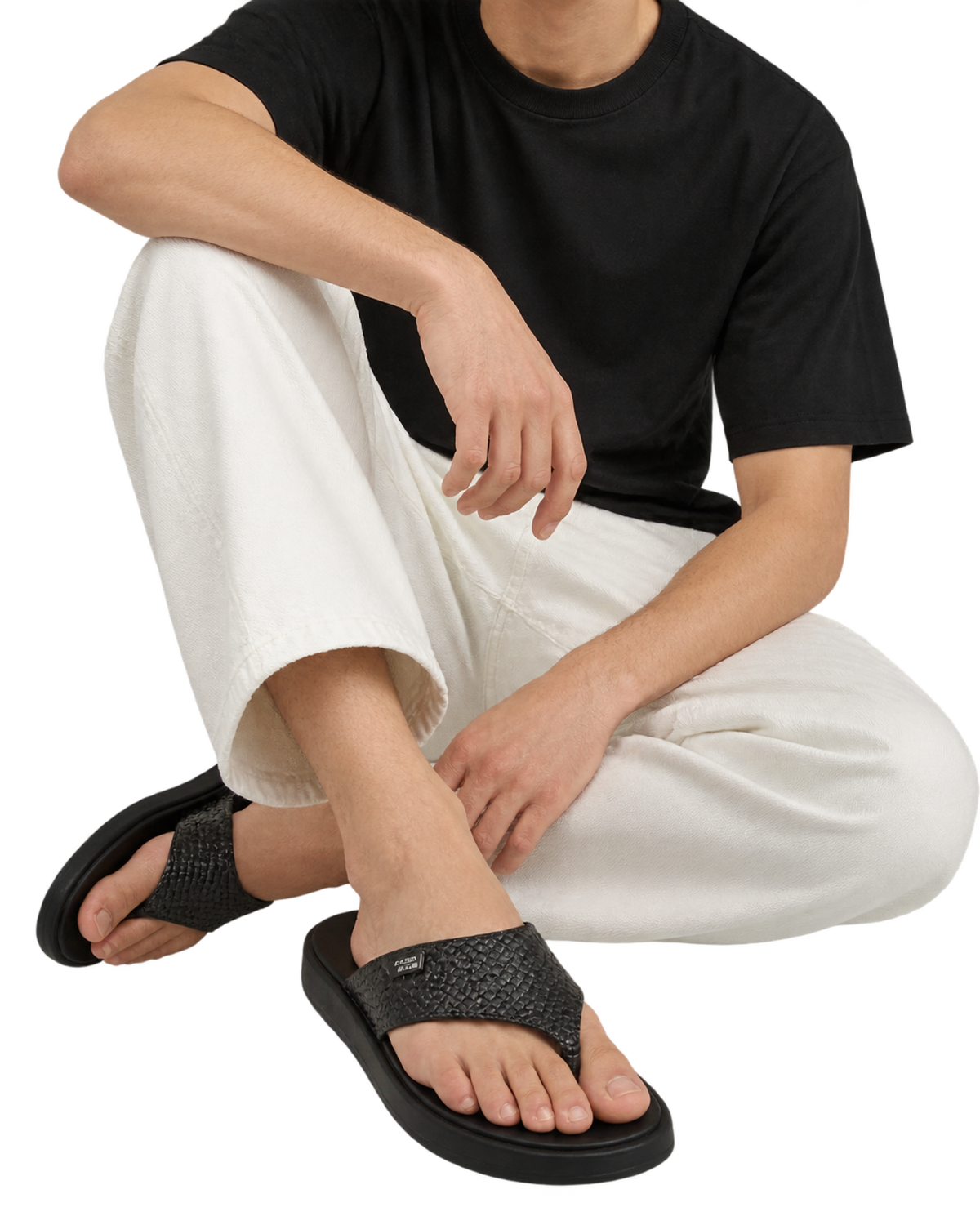Prada Woven Leather Thong Sandals
