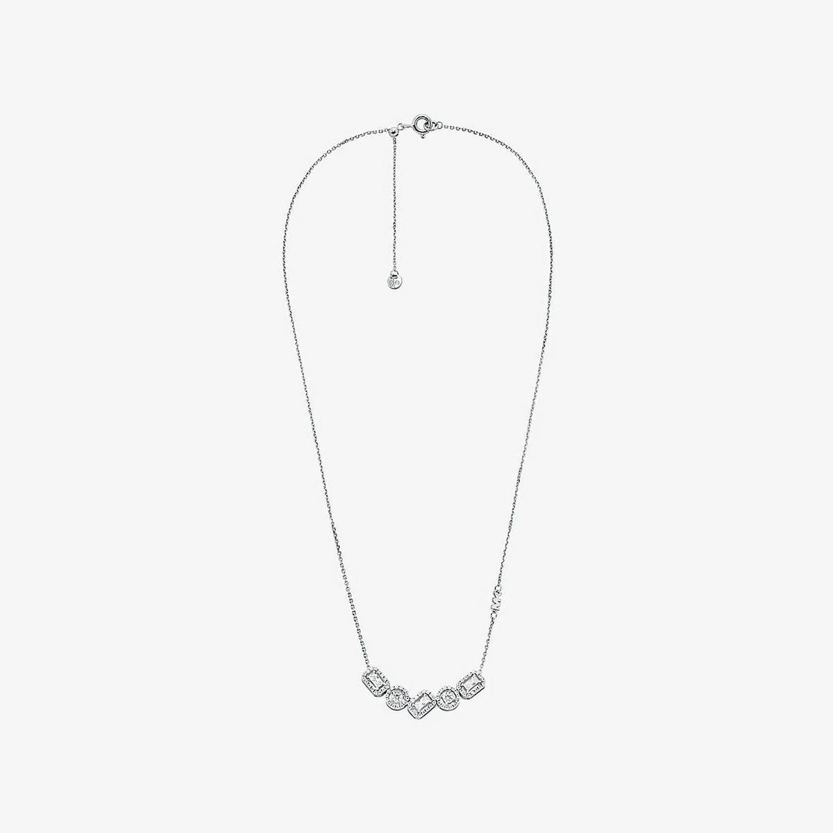 Precious Metal-Plated Sterling Silver Pavé Necklace