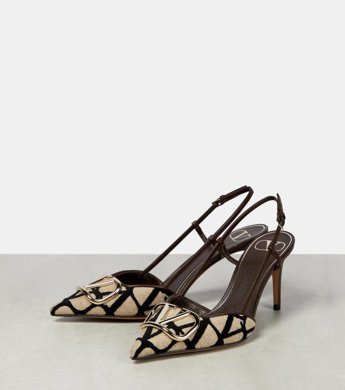 Valentino Garavani Toile Iconographe slingback pumps