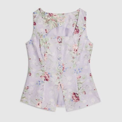Purple Floral Waistcoat