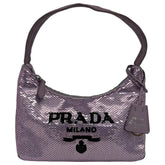 Prada Re-Edition 2000 Sequined Shoulder Bag in Lilac