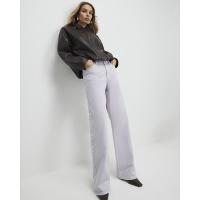 Purple Relaxed Straight Jeans
