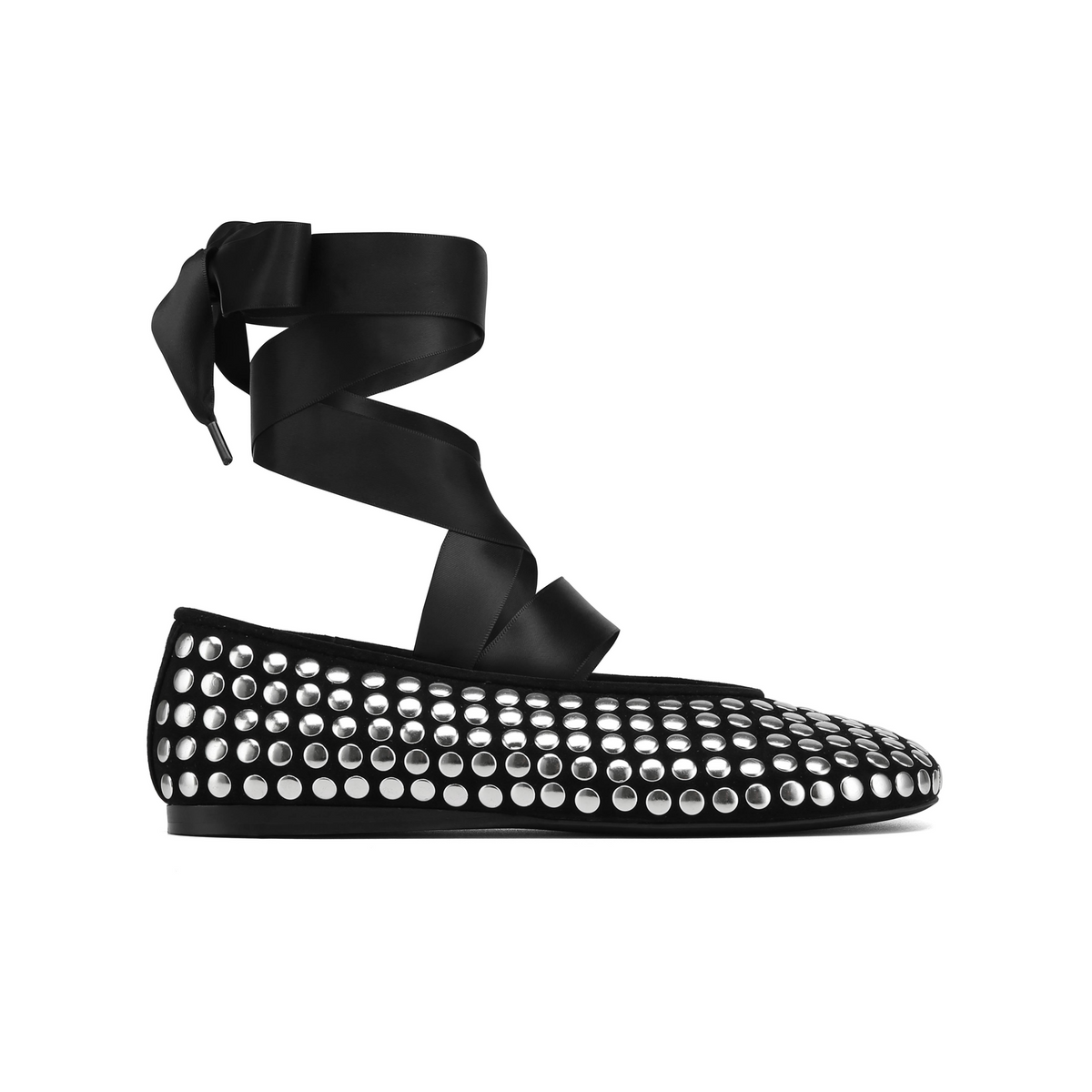 Purr Black Studded Suede