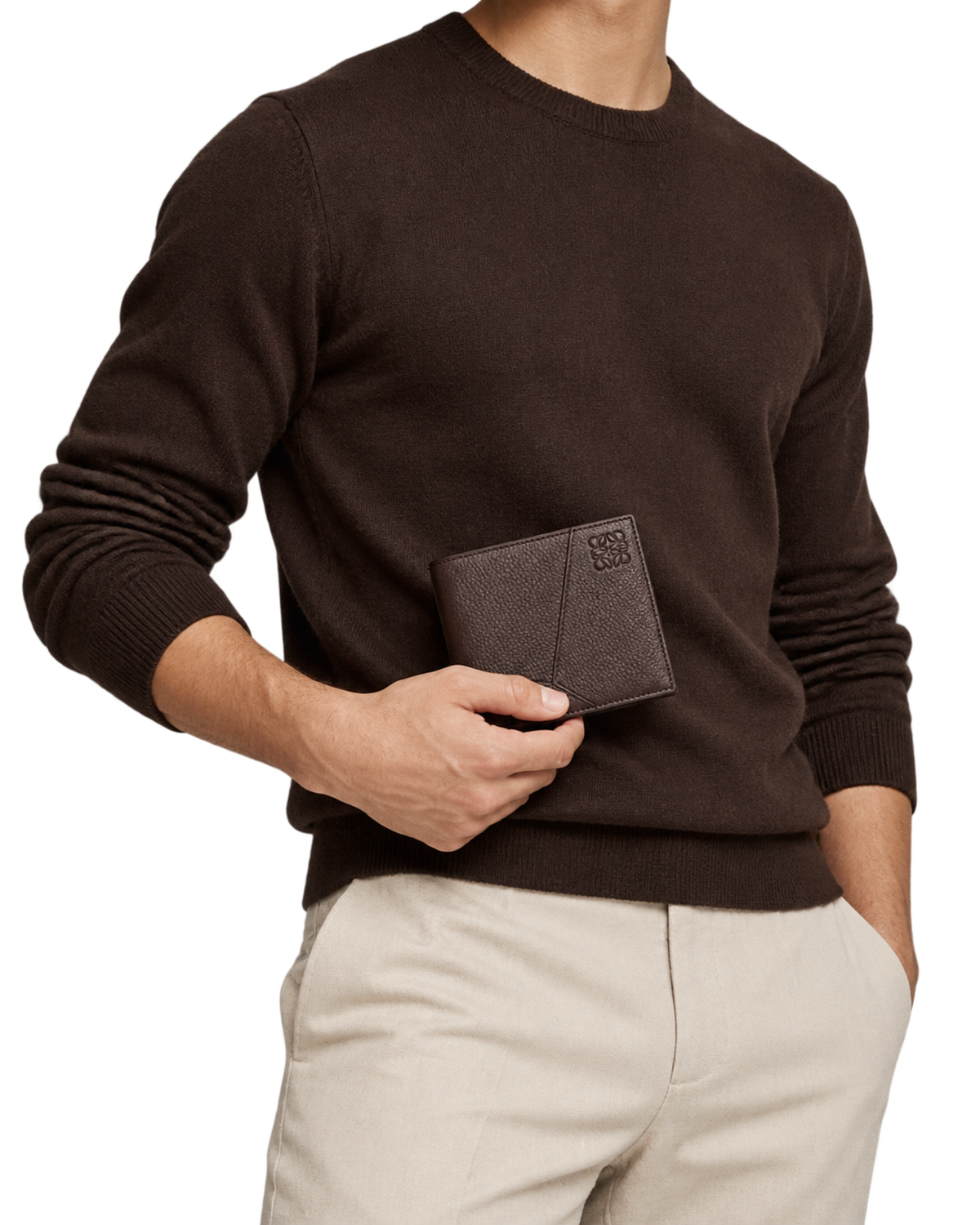 Puzzle bifold wallet in supple grained calfskin