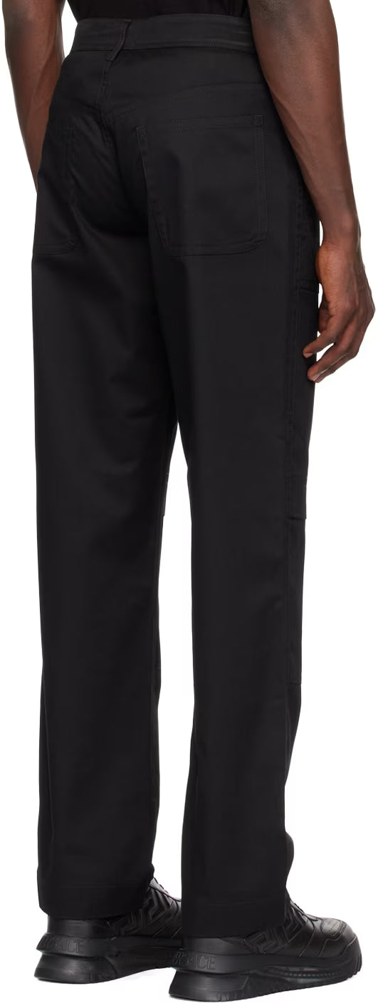 Black Straight-Leg Cargo Pants