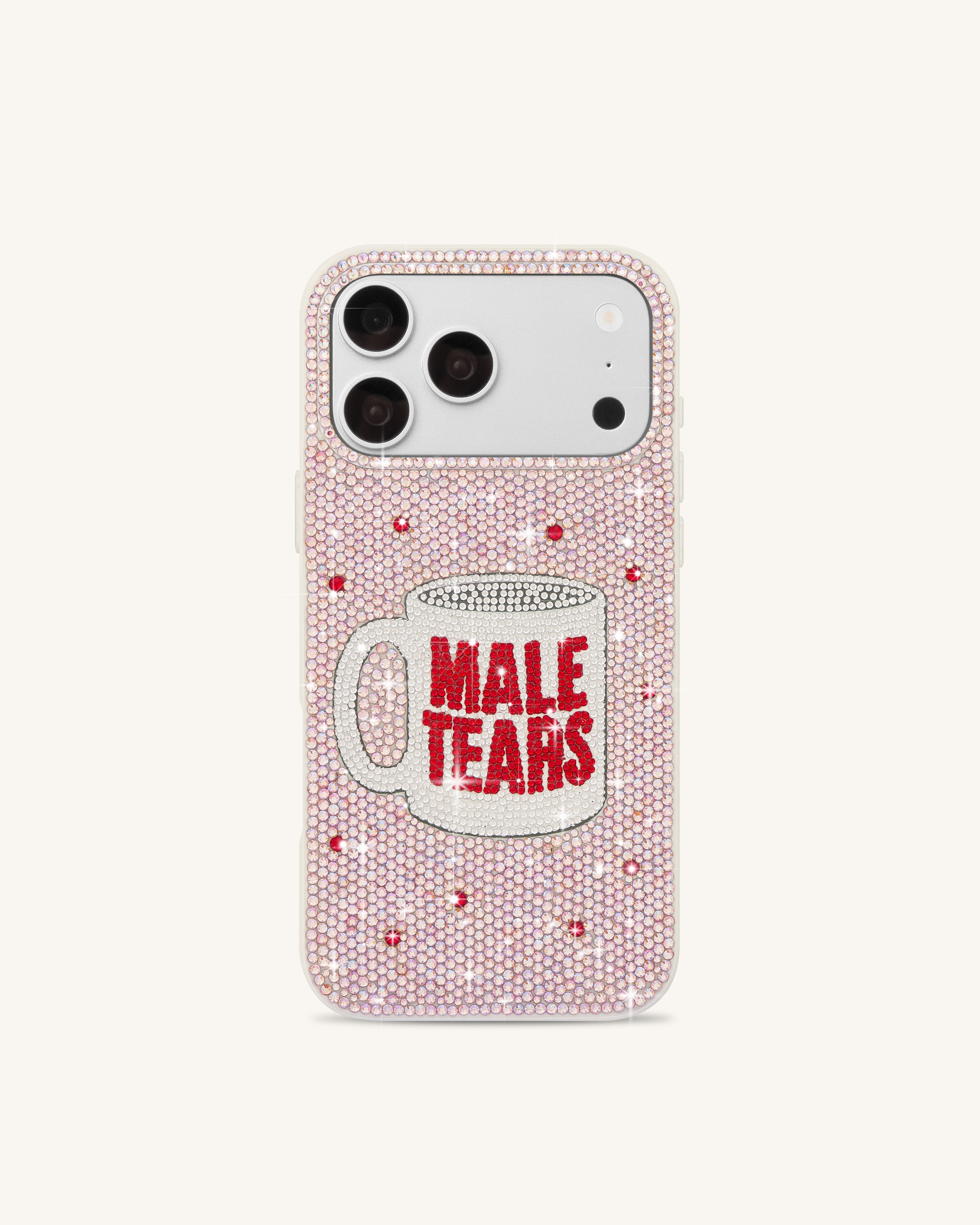 Tears Mug Rhinestone Phone Case - Pink
