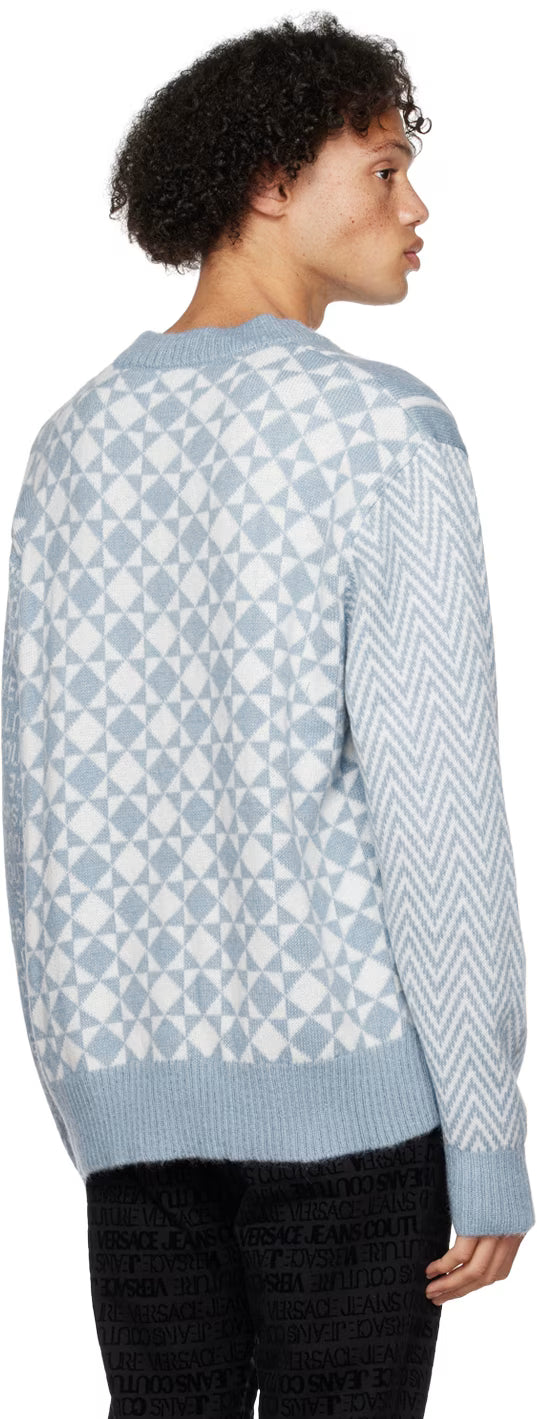 Blue Piece Number Sweater
