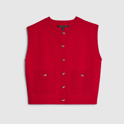 Red Knitted Waistcoat