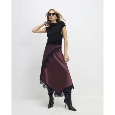 Red Lace Hybrid Drape Maxi Dress