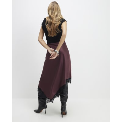 Red Lace Hybrid Drape Maxi Dress