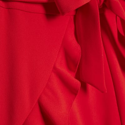 Red Layered Frill Shorts