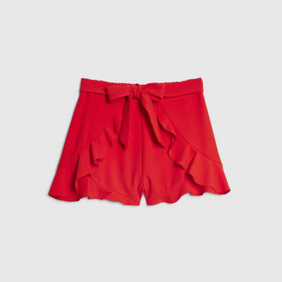 Red Layered Frill Shorts