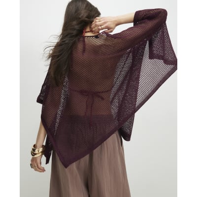 Red Metallic Knitted Cape