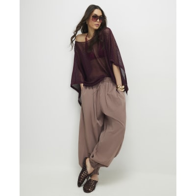 Red Metallic Knitted Cape