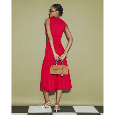 Red Pointelle Maxi Dress