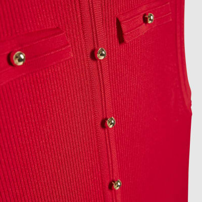 Red Pointelle Maxi Dress