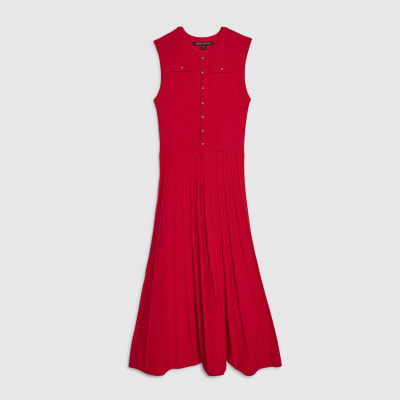 Red Pointelle Maxi Dress