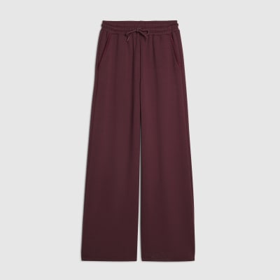 Red Premium Whipstitch Wide Leg Joggers