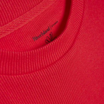 Red Short Sleeve Fitted Ribbed T-shirt