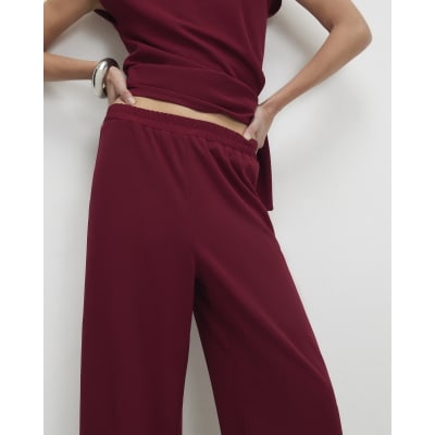 Red Wide Leg Trousers