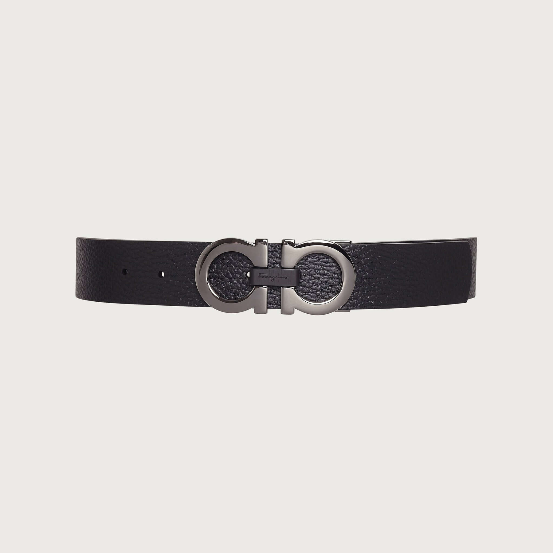 Reversible and adjustable Gancini belt