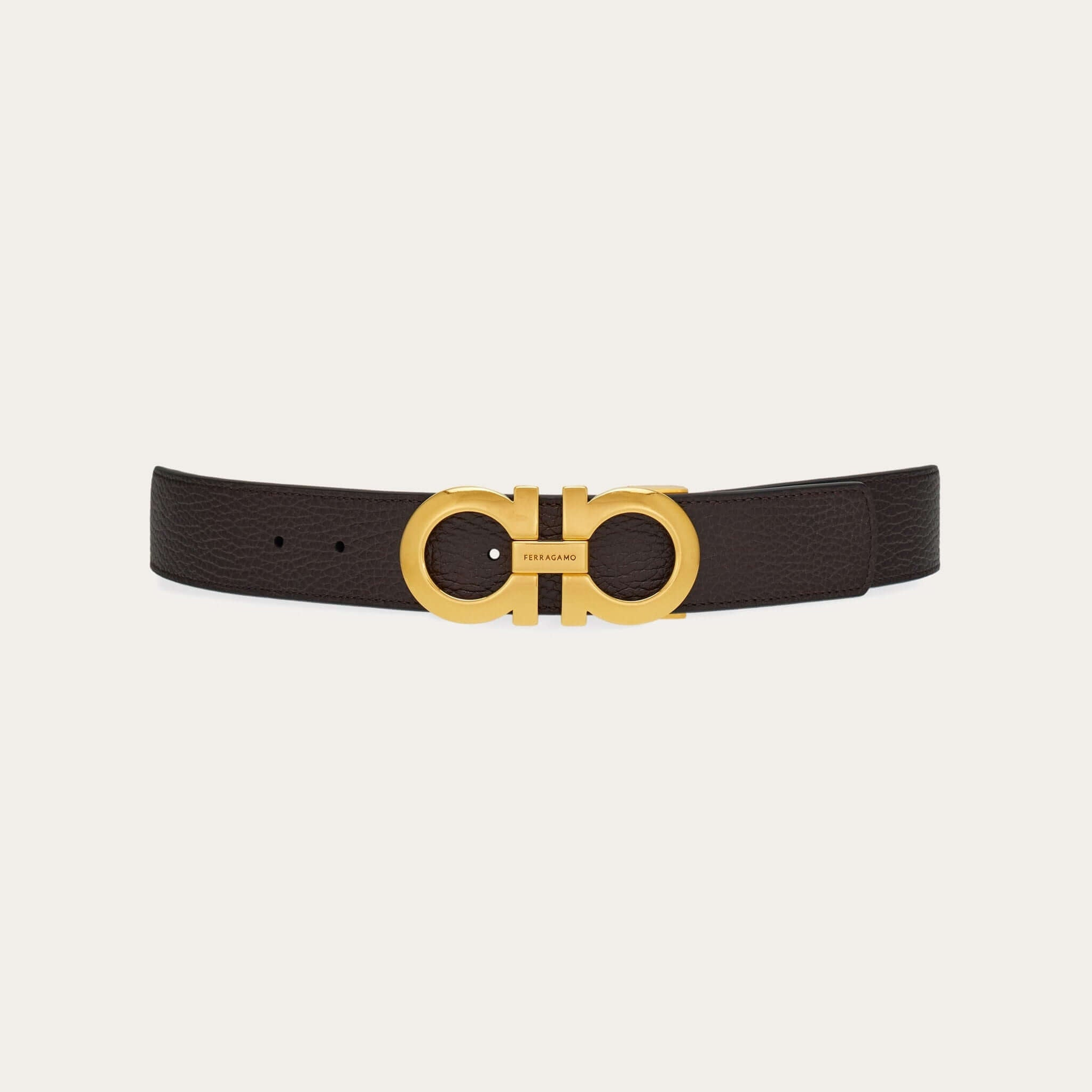 Reversible and adjustable Gancini belt