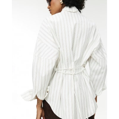 RI Studio White Stripe Cocoon Sleeve Shirt